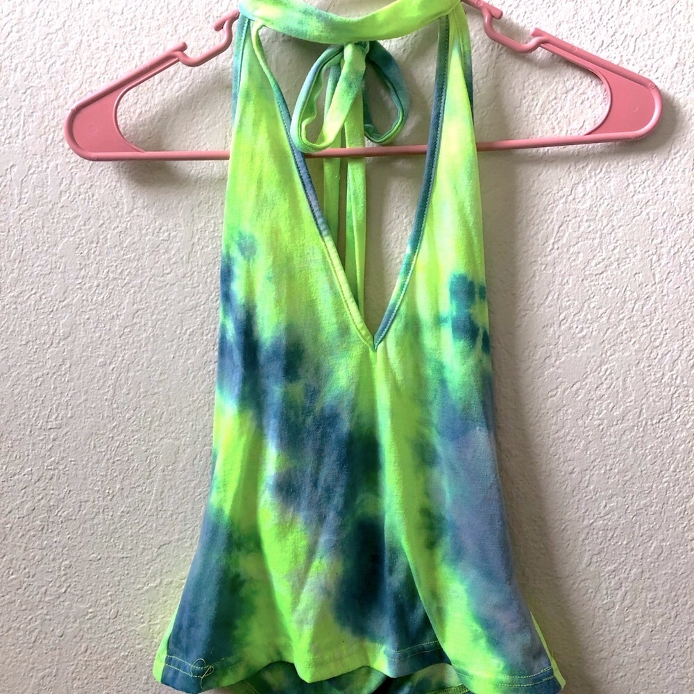 Choker tie dye low bank halter